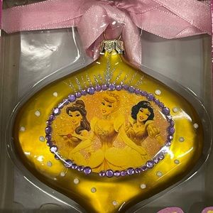 Disney Princess Belle Snow White Cinderella Glass Bulb Christmas Jeweld Ornament